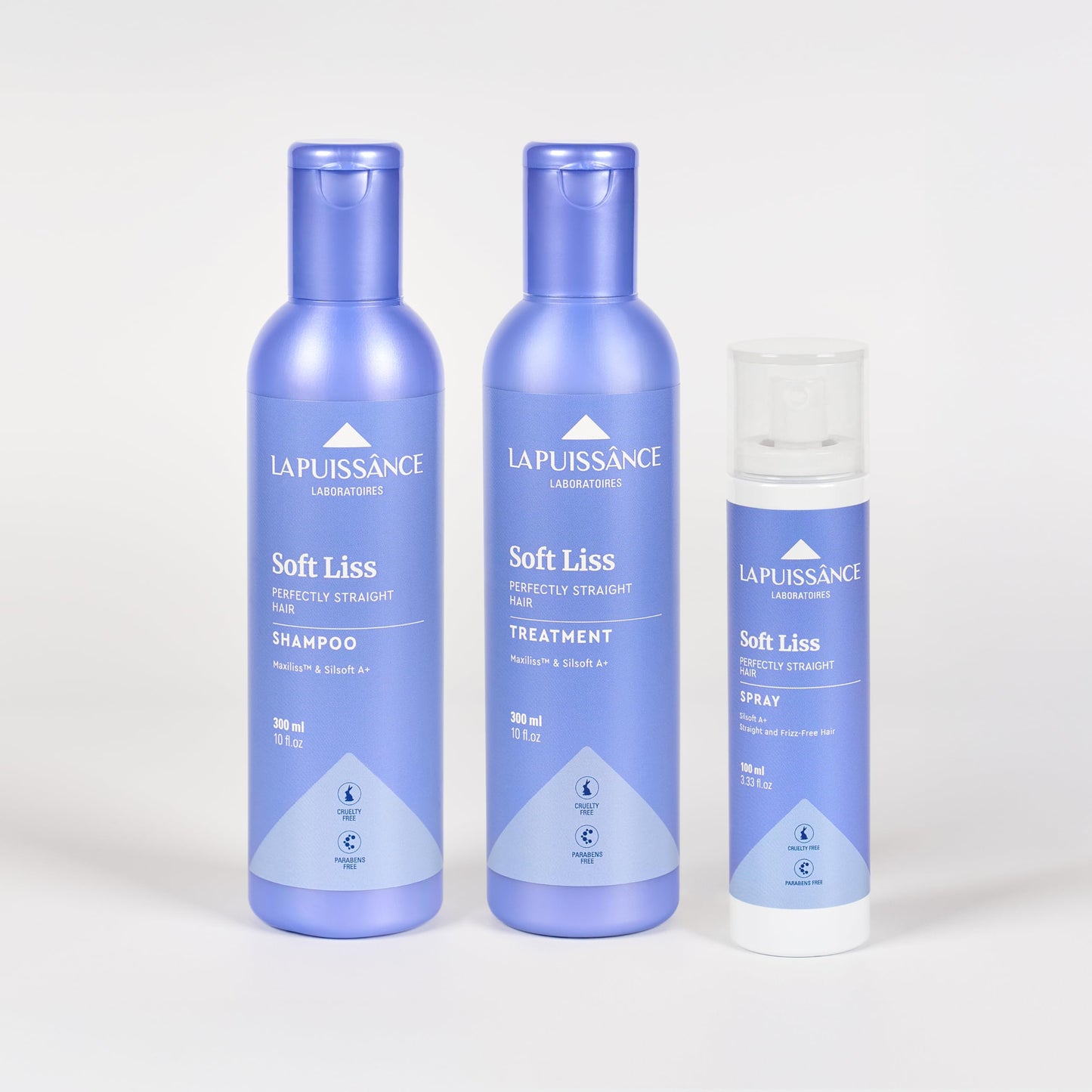 LA PUISSANCE Soft Liss 3-Step Maintenance Kit - Frizz Control & Shine System with Maxiliss & Silsoft A+ | Includes Shampoo, Conditioner & Spray |