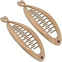 Camila Paris CP2207 2 Pack French Extra Small Banana Clip Hair Comb for Fine Hair Classic Banana Clips Hair for Thin Hair Ponytail Holder Interlocking