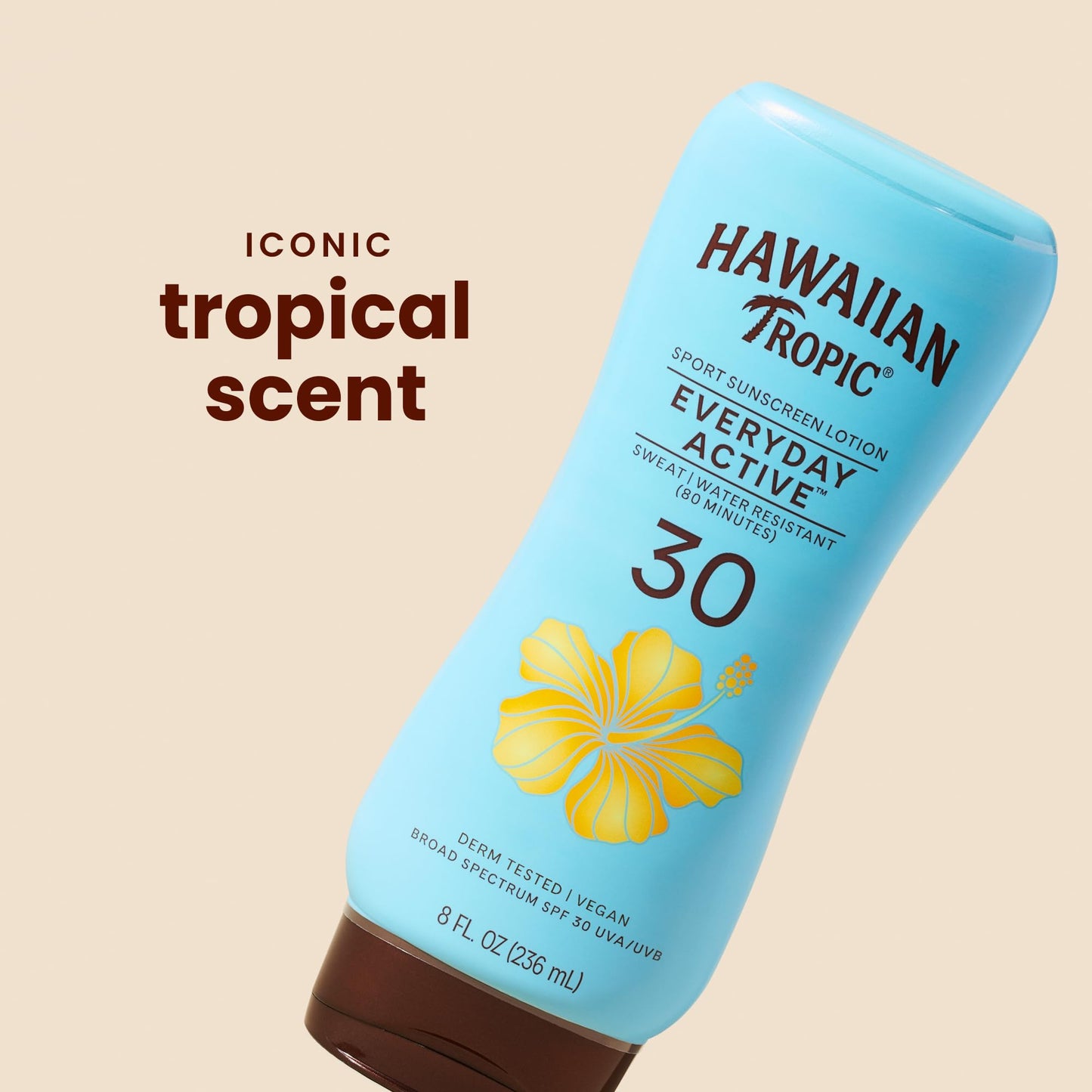 Hawaiian Tropic Island Sport Sunscreen Lotion, Ultra Light, High Performance Protection, SPF 30, Coconut, 8 Oz