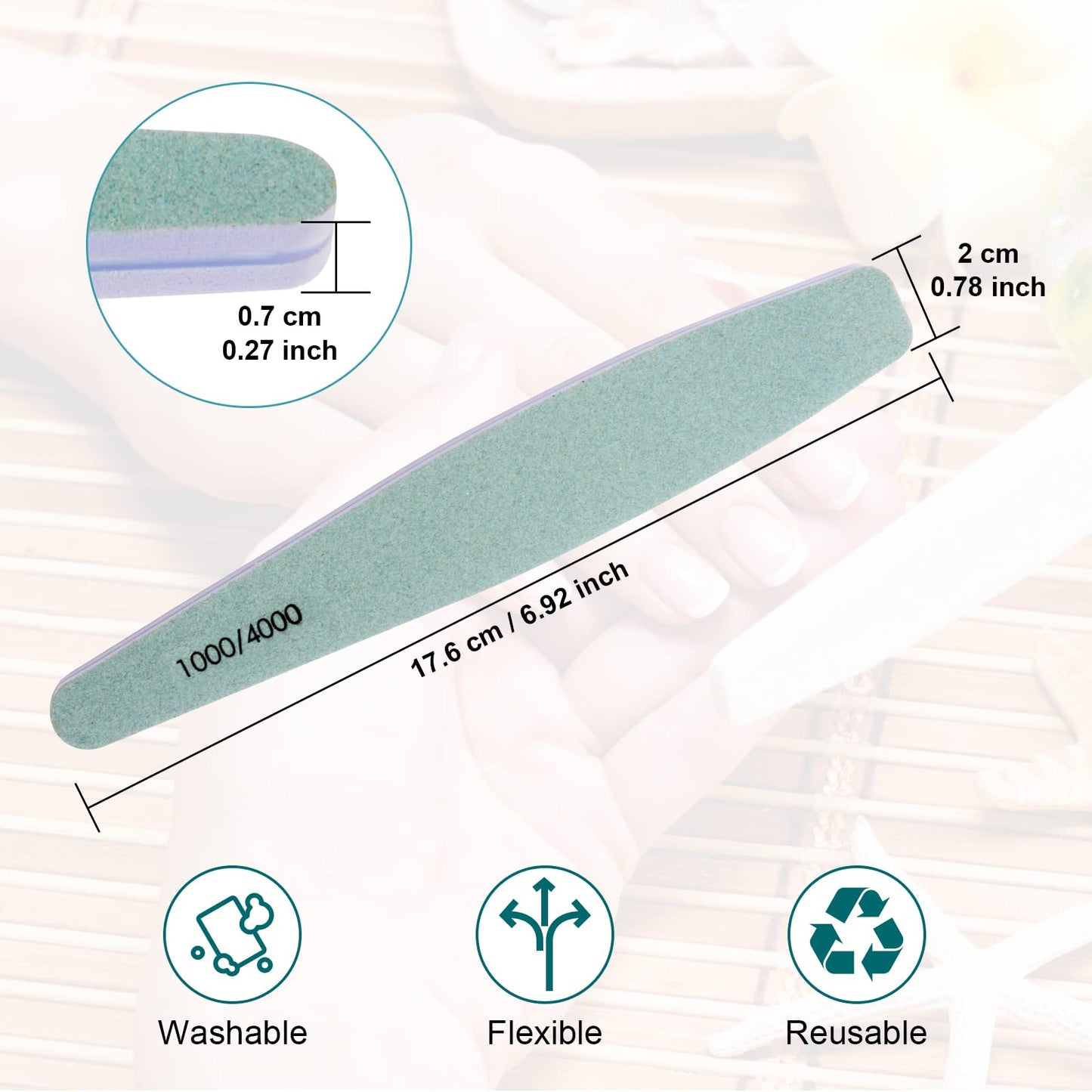 Diesisa 15pcs 1000/4000 Grit Nail Files for Natural Nails, Emery Boards for Natural Files, Double-Sided Nail Buffering Manicure Pedicure Nail Supplies