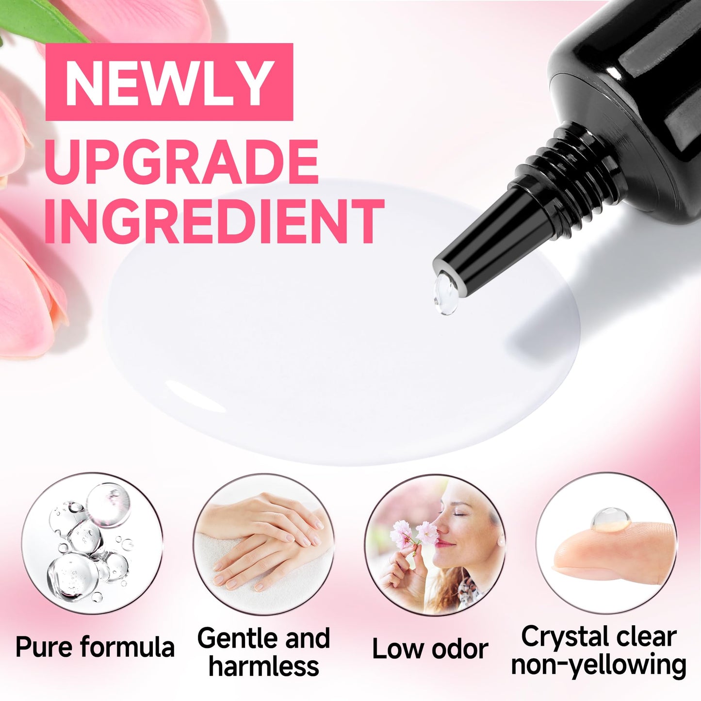 UNA GELLA No Lamp Need Solid Nail Glue for Press Ons: Nails Acrylic Nails Super Strong Semi Nail Glue Gel Fast Curing 10ml*2pcs Long Lasting Gel Glue Beauty and Personal Care UNA GELLA