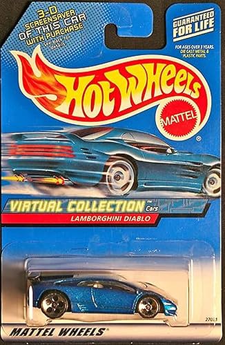 Hot Wheels Blue Lamborghini Diablo 2000 1:64 Scale Virtual Collection Die Cast Car #114