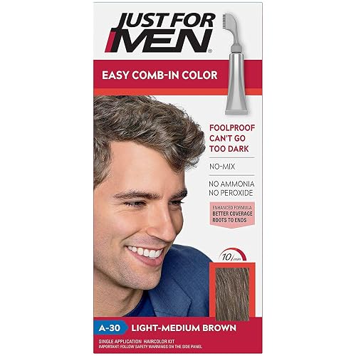 Just For Men AutoStop Haircolor, Light-Medium Brown (Pack of 3)