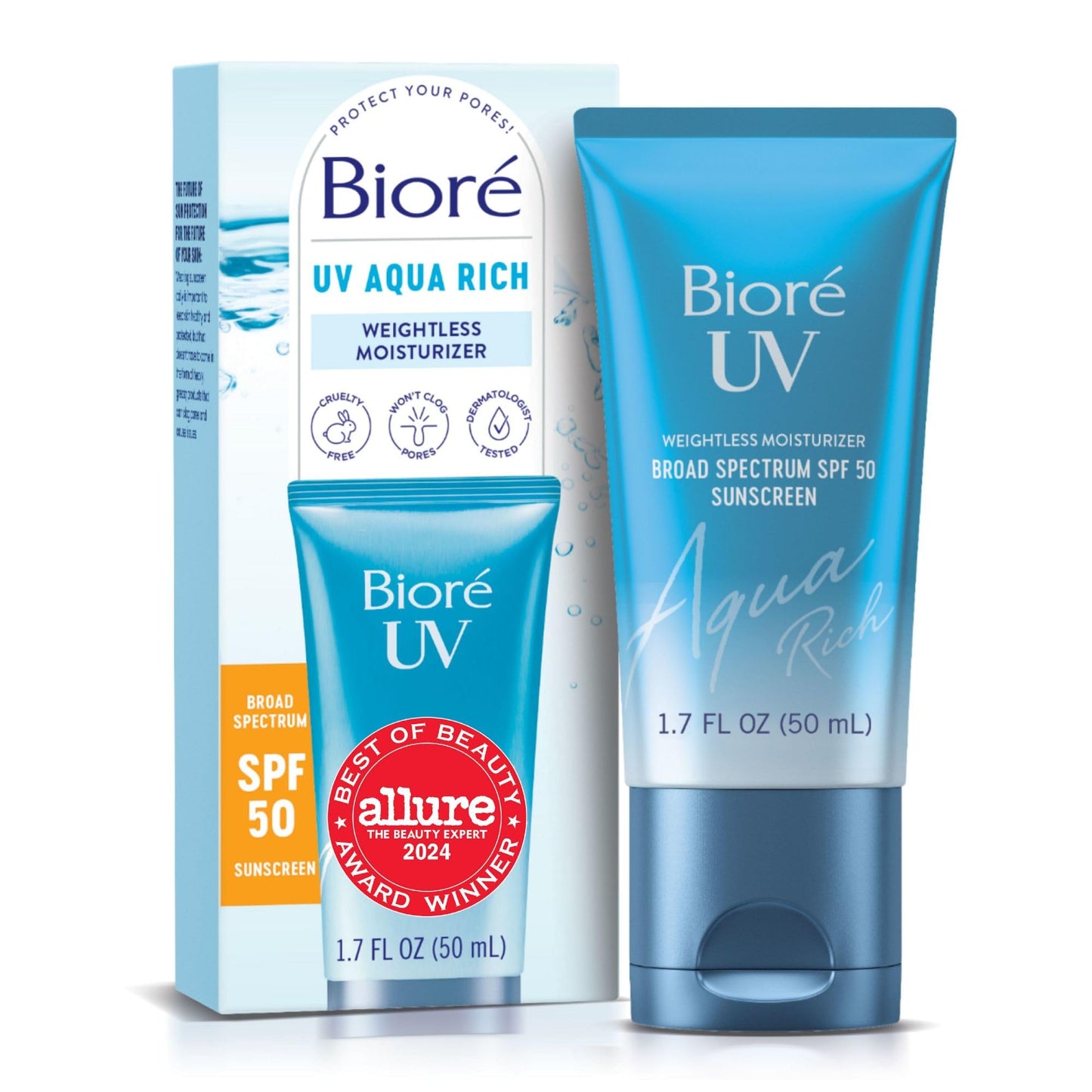 Biore UV Aqua Rich Moisturizer SPF 50 Facial Sunscreen, 1.7 fl oz Beauty and Personal Care Bioré Default Title
