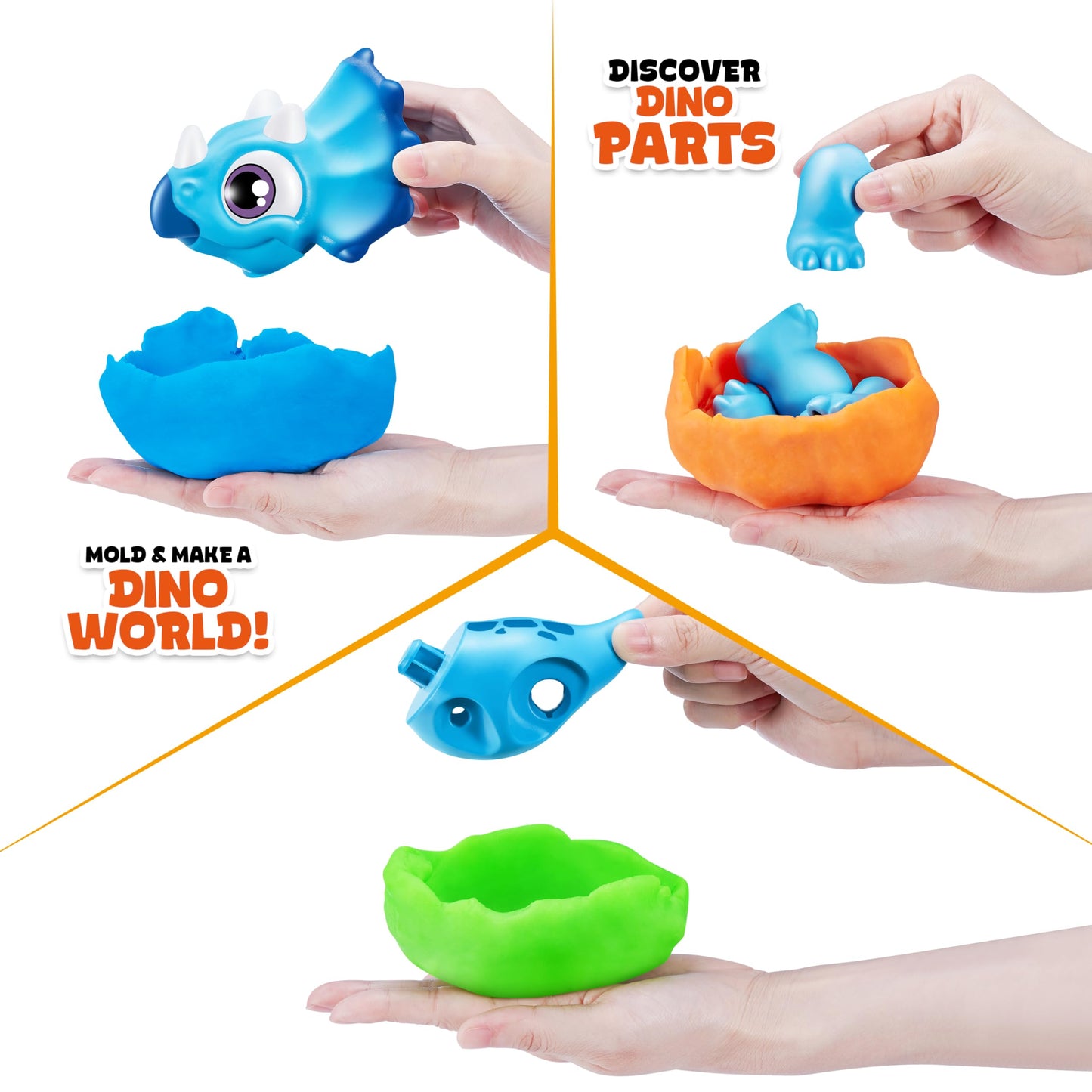 Smashers Junior Dino Dig Small Egg (Triceratops) by ZURU 12+ Surprises Compounds Mold Dinosaur Preschool Toys Build Construct Sensory Play - 3 Years +