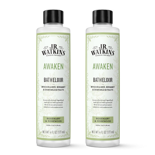 J.R. Watkins Awaken Bath Elixir, Liquid Bath Soak, Rosemary & Rosewood with Natural Extracts, No Salt, No Residue, 6 oz (Pack of 2) Beauty and Personal Care J.R. Watkins