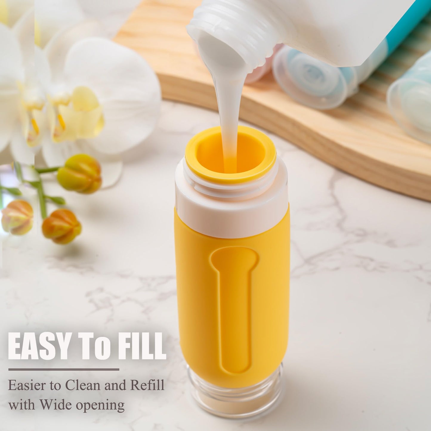 16pack Travel Bottles for Toiletries, TSA Approved LeakProof Squeezable Silicone Toiletry Containers for Shampoo, Conditioner, 3oz Portable Refillable Beauty and Personal Care MODENGKONGJIAN