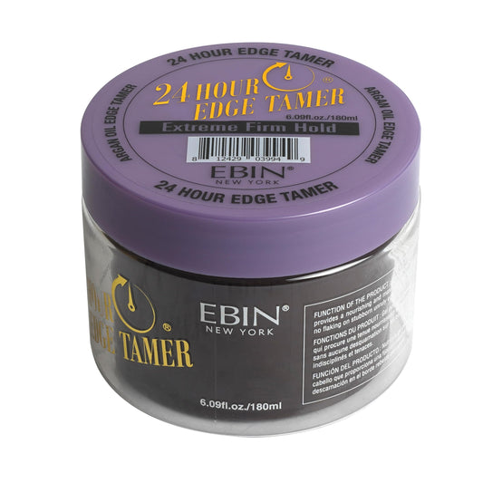 EBIN NEW YORK 24 Hour Edge Tamer - Extreme Firm Hold (6.09oz/ 180ml) - No Flaking, White Residue, Shine and Smooth texture with Argan Oil and Castor