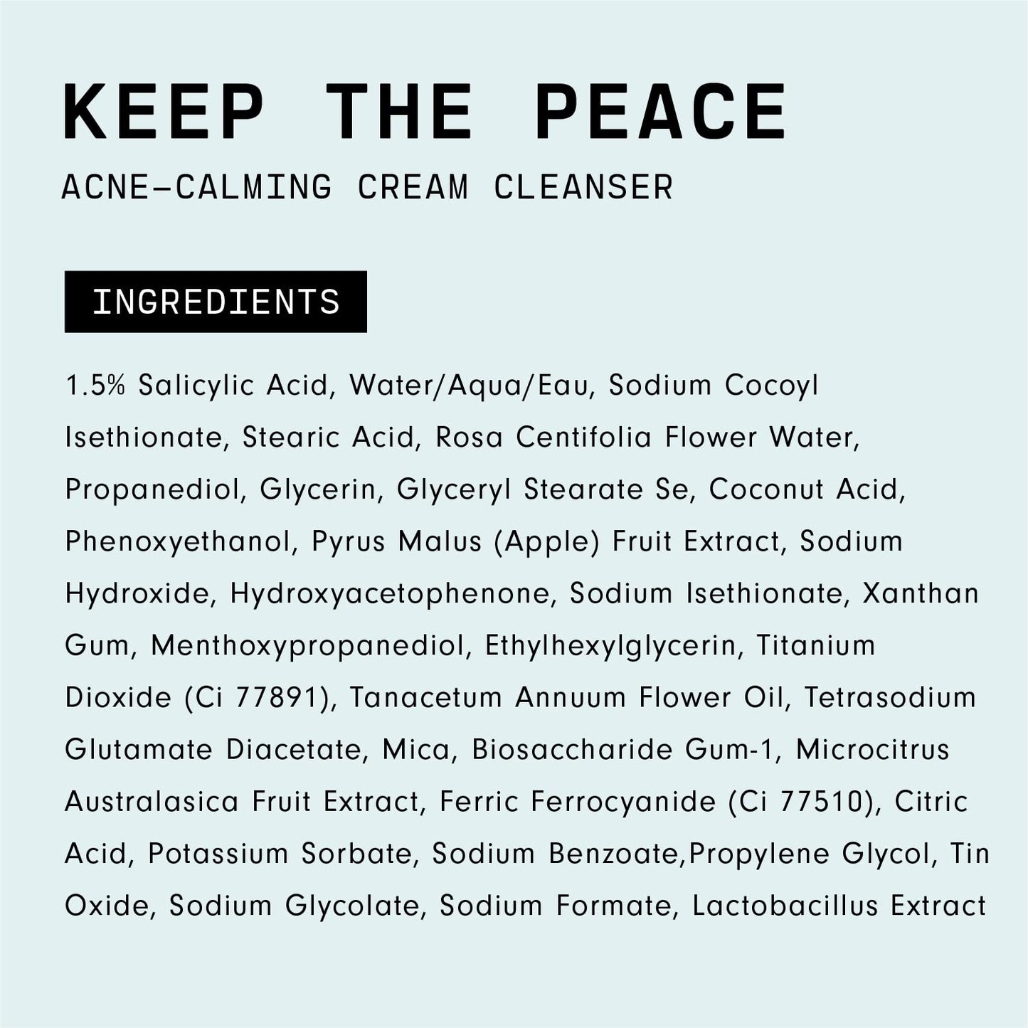 Versed Keep The Peace Calming Cream Cleanser 4 oz – Gentle Foaming Face Wash with Salicylic Acid, Reduces Blemishes, Non-Drying & Vegan