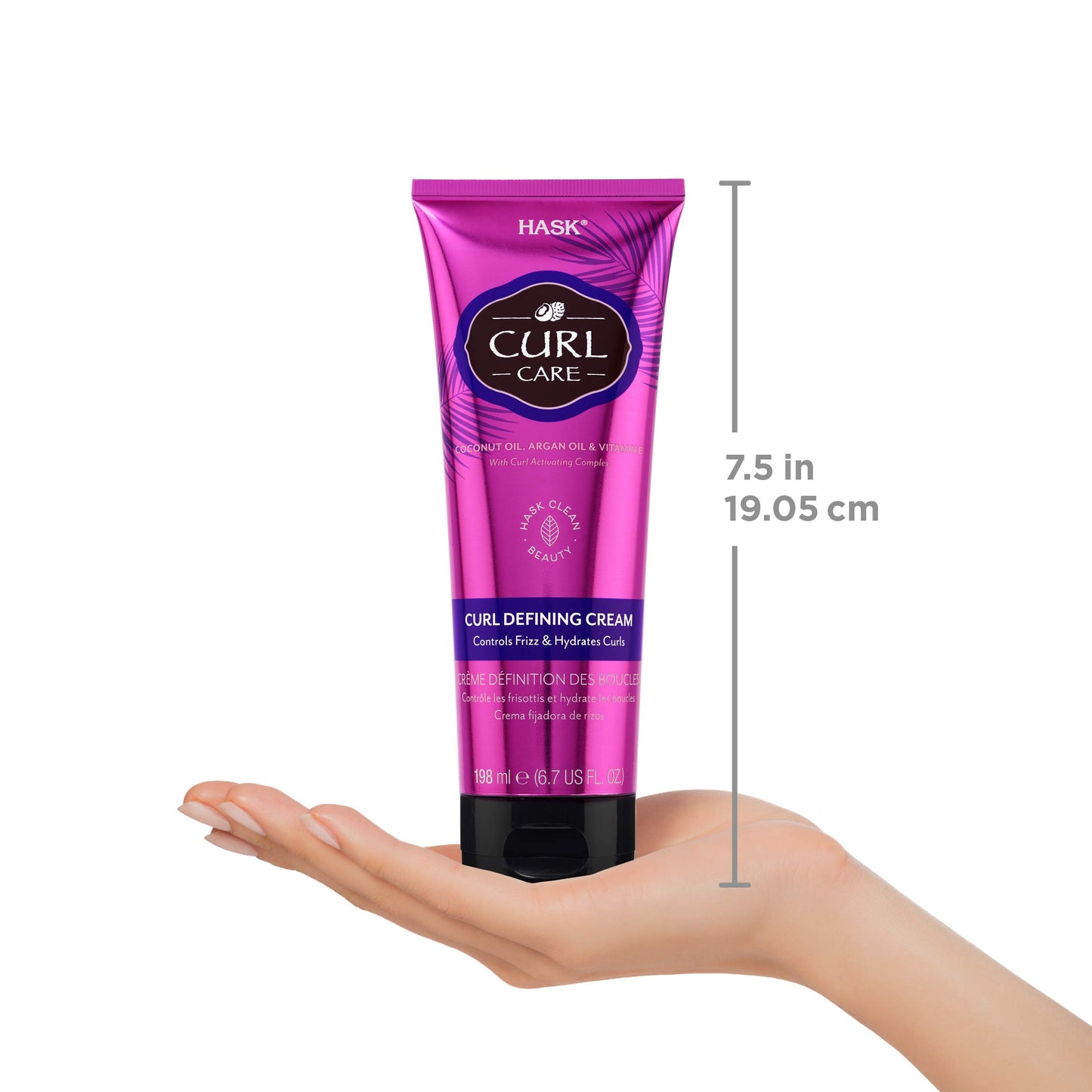 HASK Hair Cream - Curl Care Defining Cream 2 Piece Bundle, vegan, cruelty-free, color safe, free from gluten, sulfates, and parabens