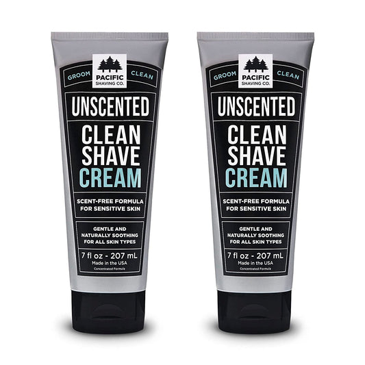 Pacific Shaving Company Clean Shaving Cream - Shea Butter + Vitamin E Shave Cream for Hydrated Sensitive Skin - Clean Formula for a Smooth