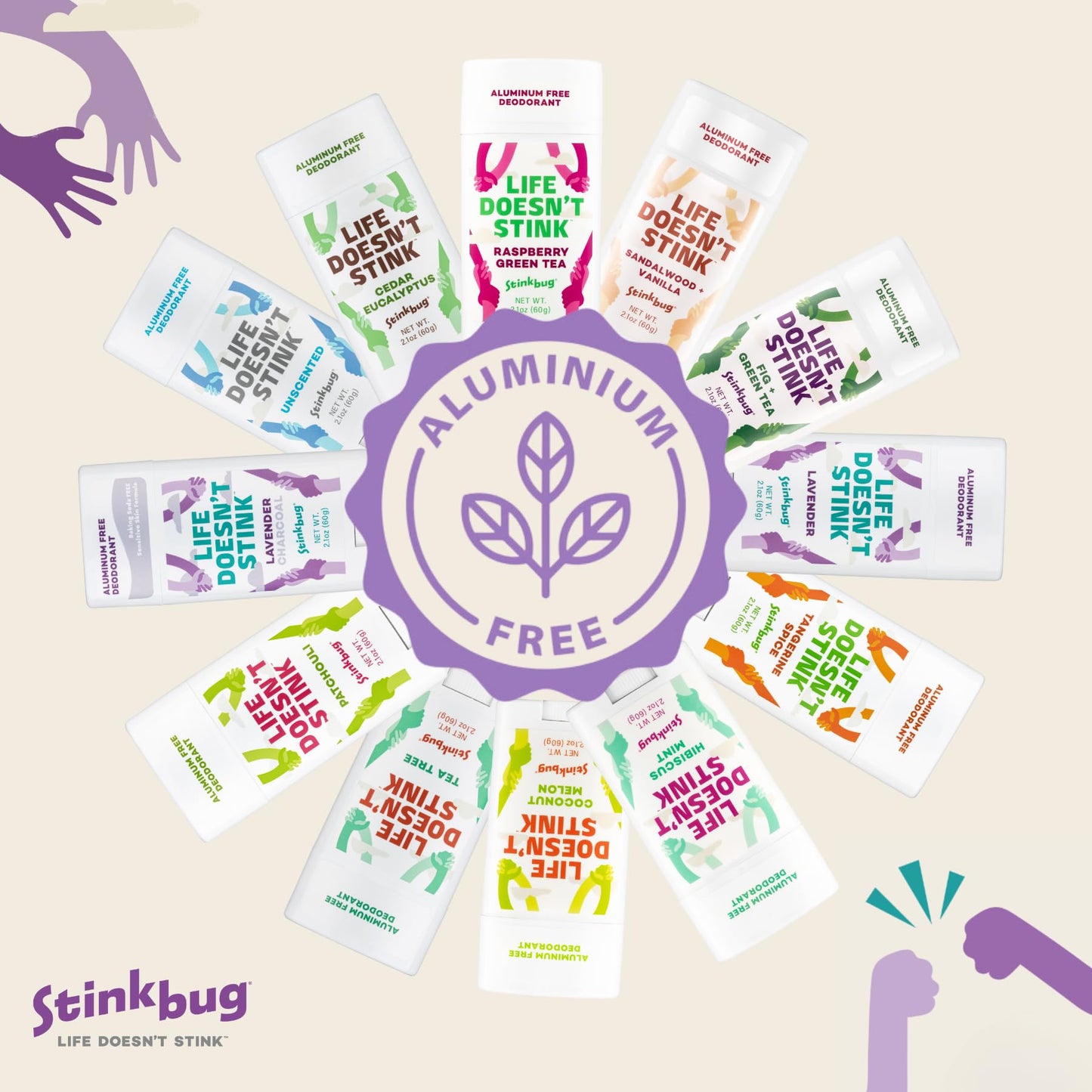 Stinkbug Naturals Organic Aluminum Free Deodorant Stick with Lavender, Coconut Oil and Essential Oils, Paraben Free, Sensitive Skin Deodorant, 2.1 Beauty and Personal Care Stinkbug