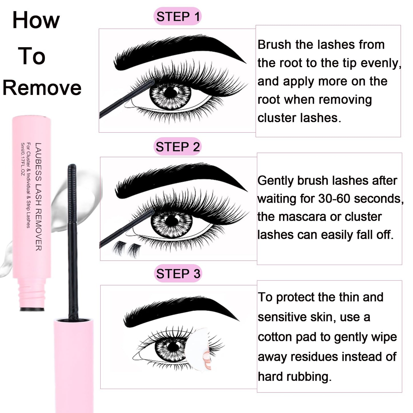 DIY Lash Extension Kit Bond and Seal Lash Glue Remover 300 Pcs Lash Clusters Kit Mascara Wands Eyelash Extension Kit Eyelash Tweezers Individual Beauty and Personal Care LAUBESS LASH