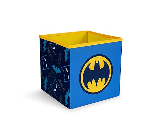 Ukonic DC Comics Batman Logo 11-Inch Storage Bin Cube Organizer | Fabric Basket Container, Cubby Cube Closet Organizer | Comic Book Superhero Toys…