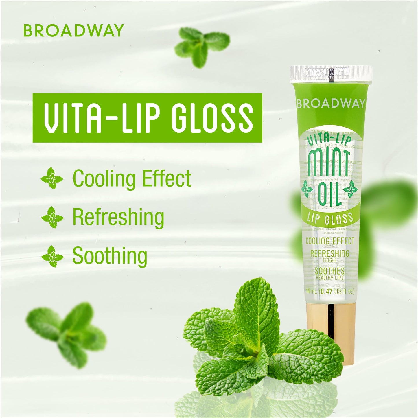 Ruby Kisses Broadway Vita-Lip Clear Lip Gloss (Mint Oil 48 Pack), Ultra-Hydrating & Soothing Formula with Vitamin Oils, High-Shine Non-Sticky Finish