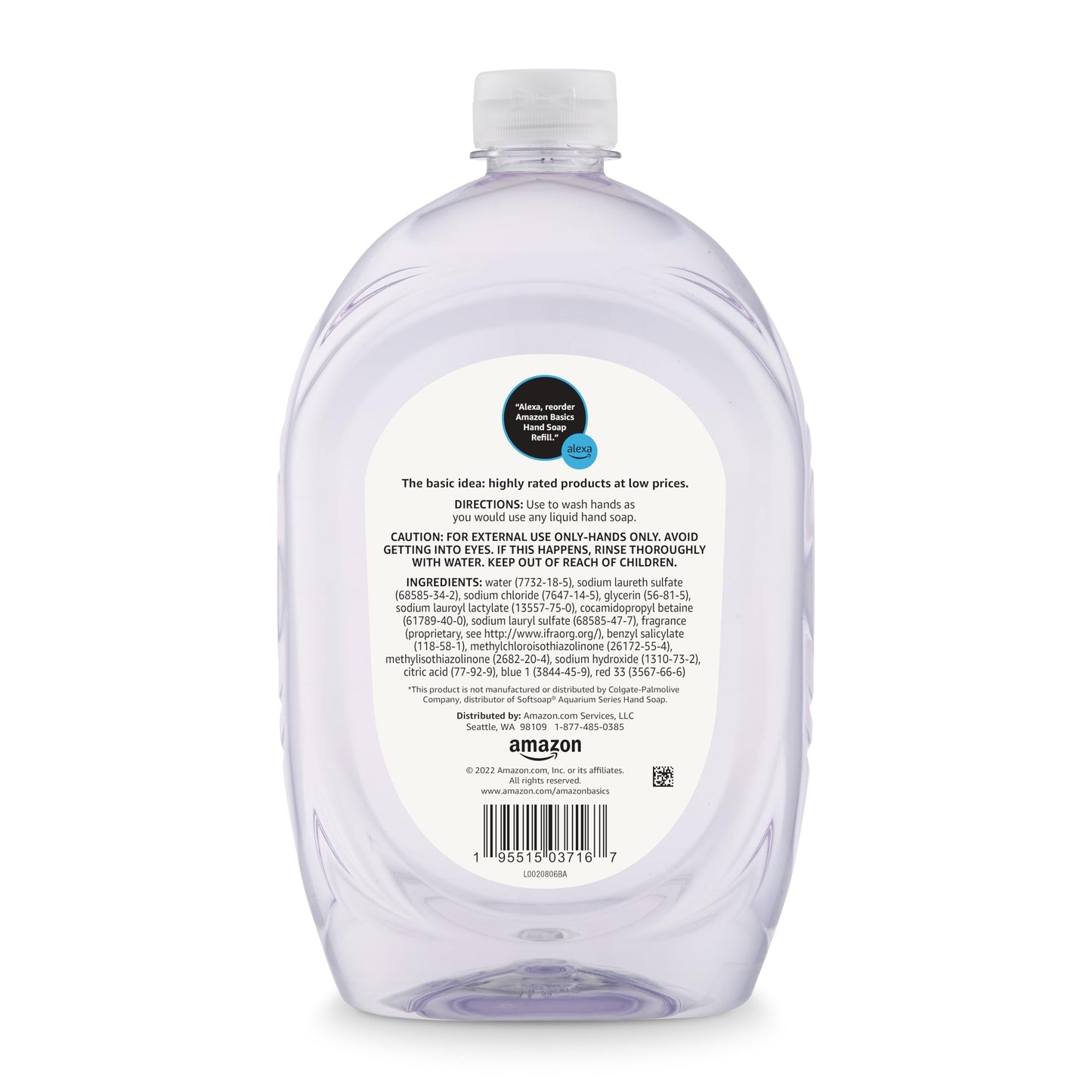 Amazon Basics Gentle & Mild Clear Liquid Hand Soap Refill, Triclosan-Free, Dermatologist-Tested, pH Balanced, Cruelty-Free, 50 Fluid Ounces, 1-Pack Beauty and Personal Care Amazon Basics