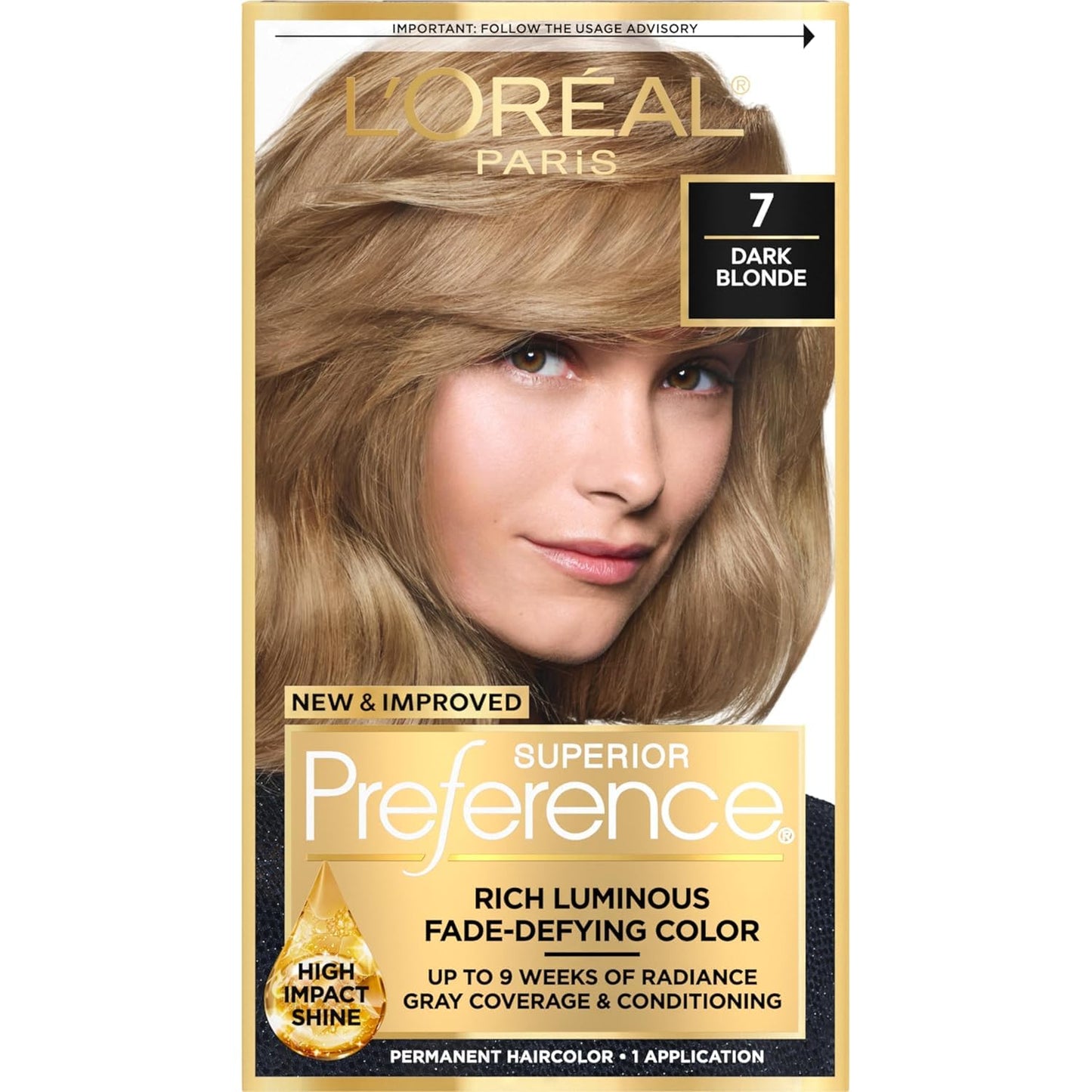 L'Oreal Superior Preference - 7 Dark Blonde (Natural) 1 Each (Pack of 4)