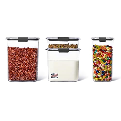 Rubbermaid Brilliance Pantry Food Storage Container Set, BPA-Free, Airtight & Leak-Proof, Clear, 8-Piece, Dishwasher Safe