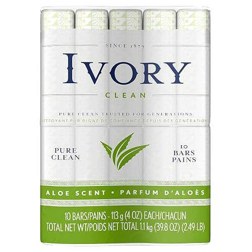 Ivory Bar Soap, Bath Size, Aloe 10 ea (Pack of 3)
