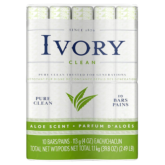 Ivory Bar Soap, Bath Size, Aloe, 10 Count (Pack of 2) Beauty & Personal Care Ivory