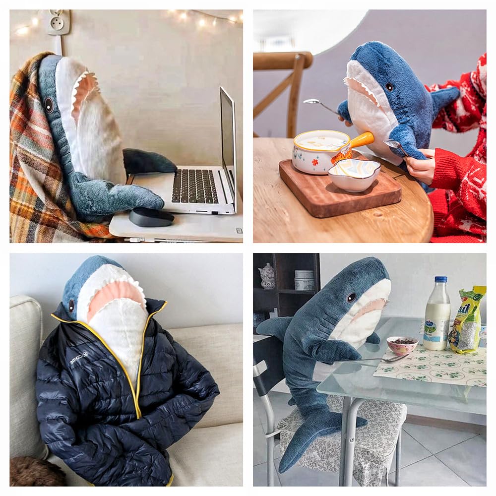 XIYUAN 39.3-Inch SharkPlush Toy Giant SharkStuffed Animal Soft SharkPillow Cushion Shark Plush Pillow Chubby Stuffed Shark Toy Bedtime Gift Throw…