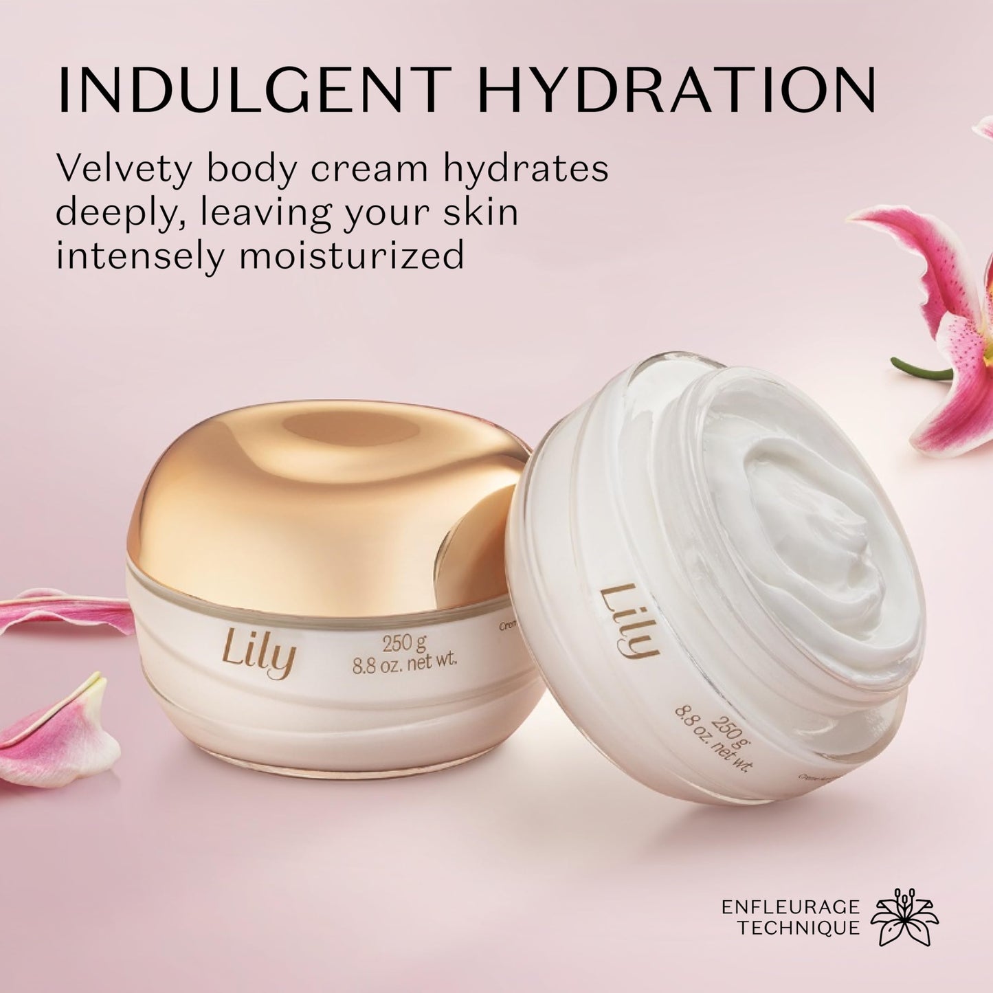 O BOTICARIO Lily Satin Hydrating Body Cream, 24 Hour Fragranced Body Butter for Dry Skin, 8.8 Ounce