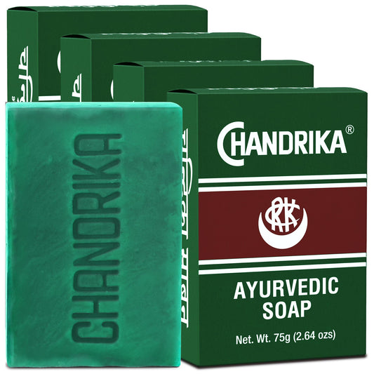 Chandrika Ayurvedic Soap | Organic Bar with Vegetable Oil | 100% Natural for Men and Women | Vegan for All Skin Types | Handmade | Herbal Body Bars Beauty & Personal Care Chandrika