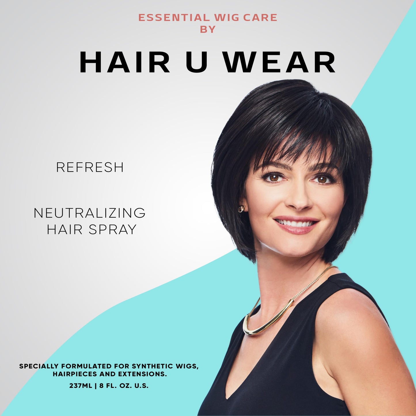 Raquel Welch HairUWear Refresher Spray for Synthetic Wigs, Hair Pieces, and Extensions 8 Fl oz, Clear