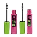 Maybelline Great Lash Washable Mascara Makeup, Volumizing Lash-Doubling Formula That Conditions As It Thickens, Very Black, 2 Count