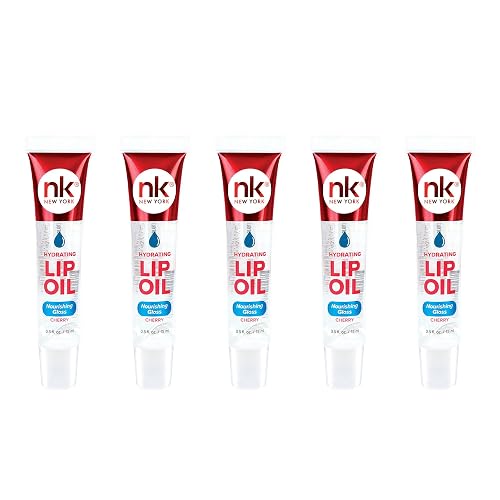 Nicka K Hydrating Lip Oil Nourishing Glass (CHERRY-5PK)