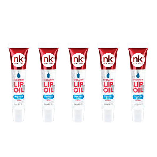 Nicka K Hydrating Lip Oil Nourishing Glass (CHERRY-5PK) Beauty & Personal Care NICKA K NEW YORK