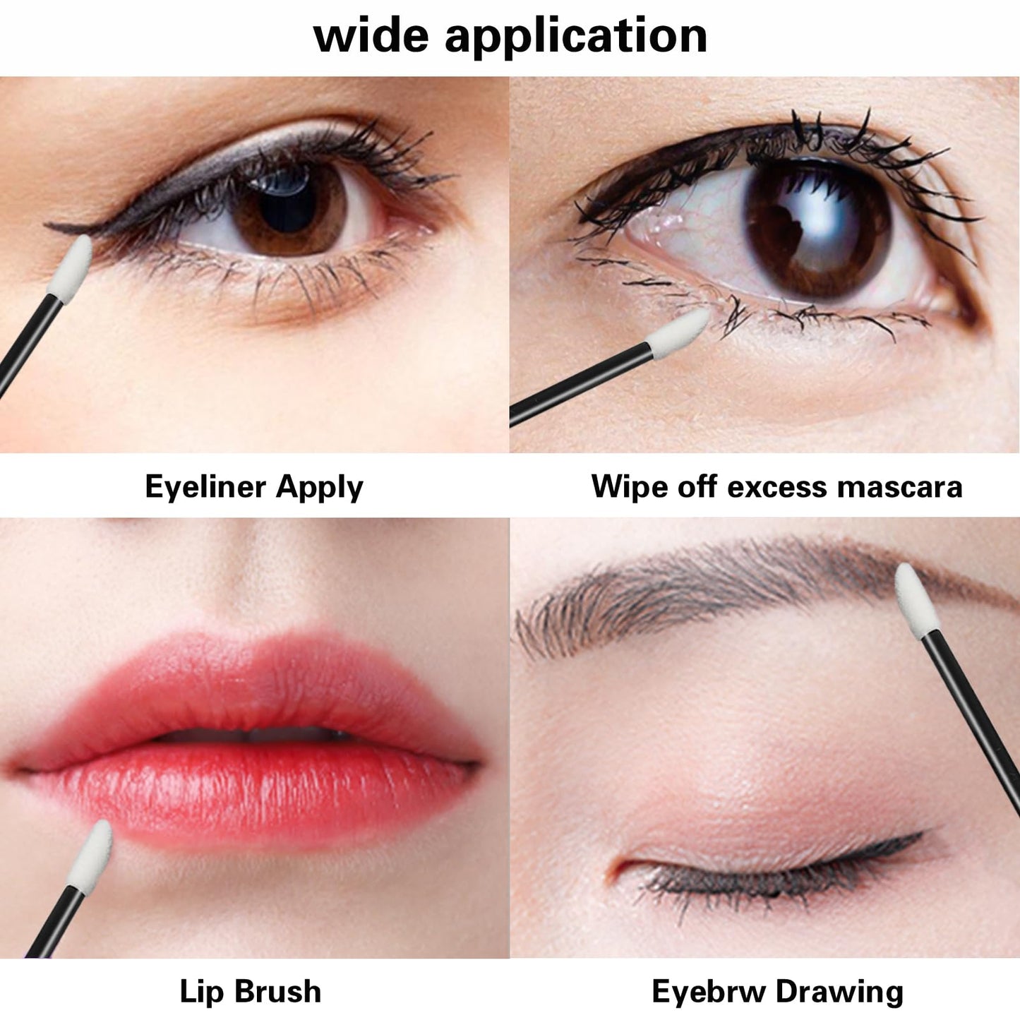 600pcs Disposable Lip Applicators, Lipstick Brushes & Lip Wands - Black & Pink 3.6 Inch Hygienic Makeup Applicators for Precision Application