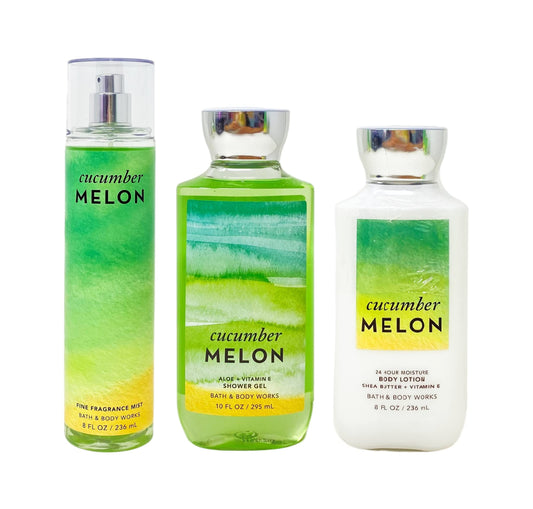 Bath & Body Works Cucumber Melon Trio Bundle - Fragrance Mist - Shower Gel - Body Lotion. Beauty and Personal Care Bath & Body Works