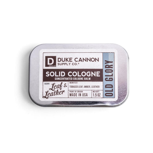 Duke Cannon Solid Cologne - Old Glory Premium Concentrated Cologne Balm, Fresh Tobacco, Amber, and Leather Scent, 1.5 oz. Travel Tin Beauty & Personal Care Duke Cannon Supply Co.