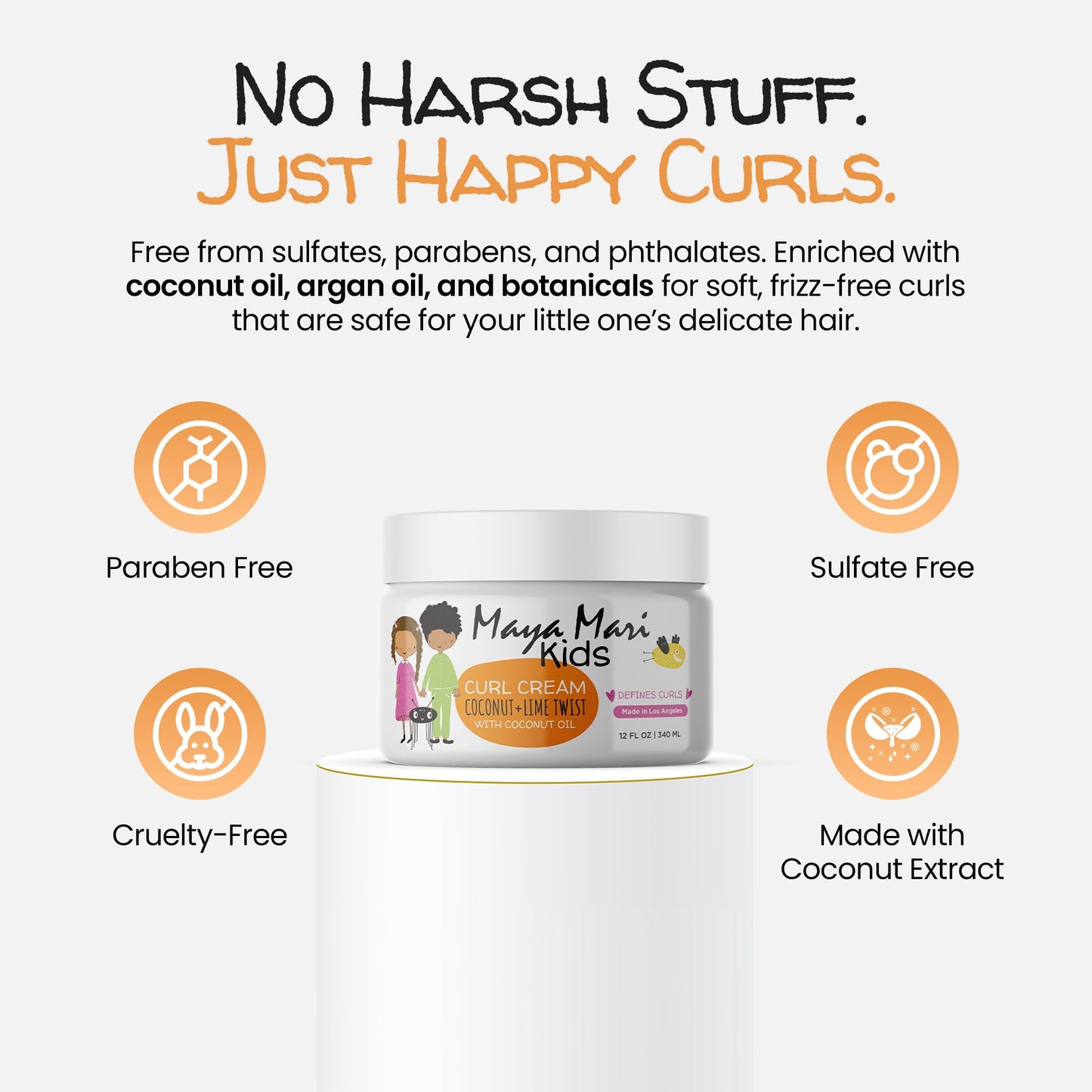 MAYA MARI - Kids Curl Cream With Coconut Oil, Curly Hair Cream, Coconut and Lime Twist, 12 oz
