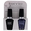 Cuccio Colour Match Makers Set - Purple Rain In Spain for Women - 2 Pc 0.44oz Veneer Soak Of Gel Nail Polish, 0.43oz Colour Nail Polish