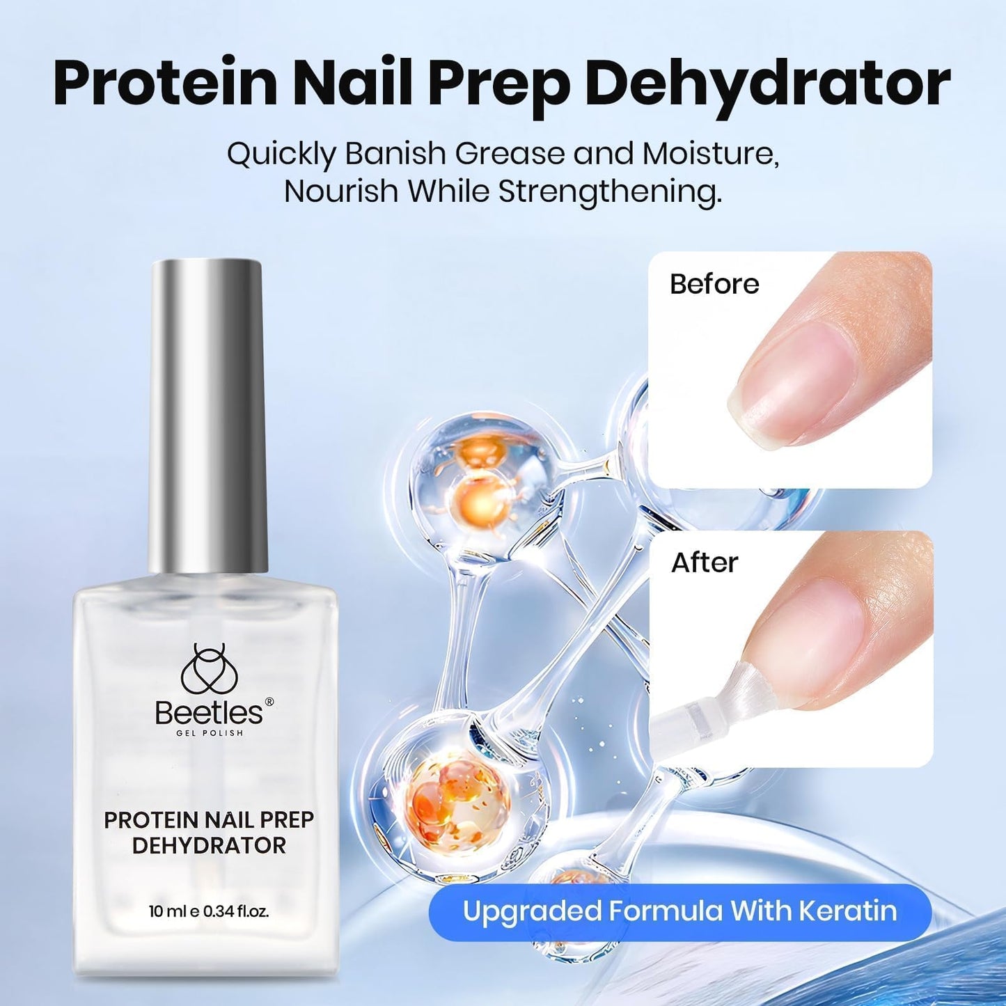 Beetles 3Pcs Gel Nail Glue Nail Dehydrator and Primer, Hema-Free & Acid Free Bond Protein Prep Kit for Nail Tips & Extensions, Long-Lasting Adhesion Beauty and Personal Care beetles Gel Polish