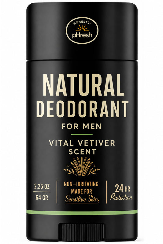 Honestly pHresh Prebiotic Natural Deodorant for Men - Aluminum & Baking Soda Free with 24 Hour Odor Protection. Clean Vegan Deodorant for Sensitive Beauty and Personal Care Honestly pHresh