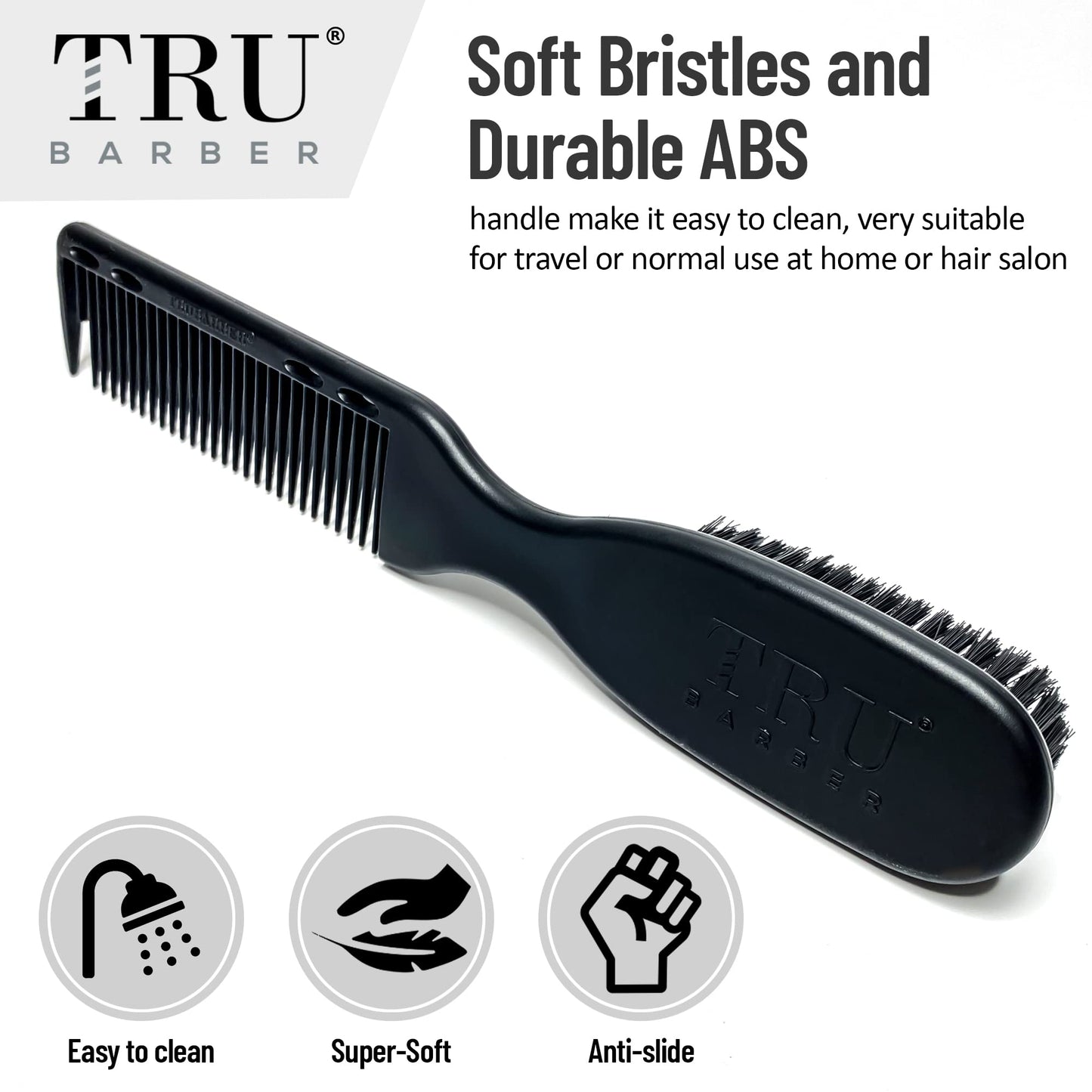 TRU BARBER PRO Fading Brush, Hair cutting Brush, Clippers brush