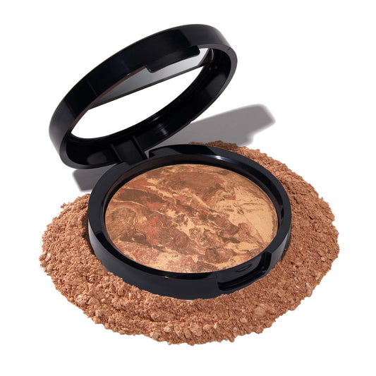 LAURA GELLER NEW YORK Award-Winning Baked Balance-n-Brighten Color Correcting Powder Foundation - Deep - Buildable Light to Medium Coverage