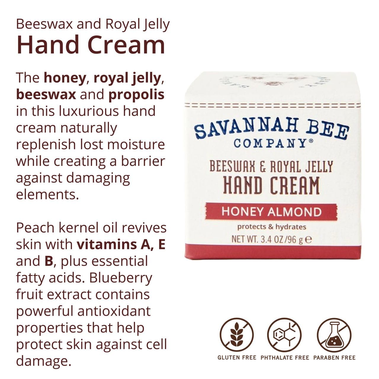 Savannah Bee Company Beeswax Hand Cream - Hand Moisturizer Repair Cream