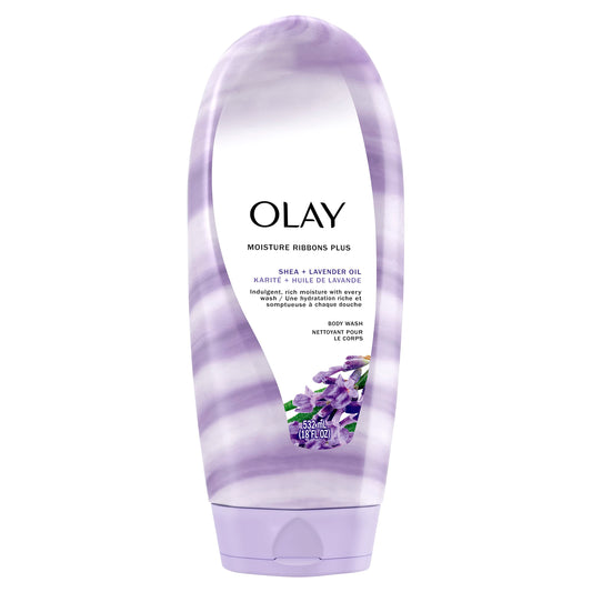 Olay Moisture Ribbons Plus Shea + Lavender Oil Body Wash, 18 oz