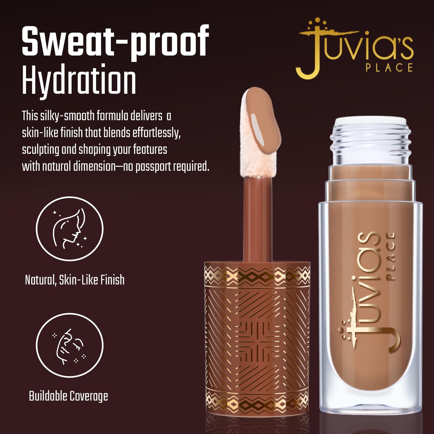 Juvia’s Place Bronzed Liquid Bronzer - Biscotti - Liquid Bronzer for Face with Silky Blendable Texture - Buildable Coverage for Natural Contour