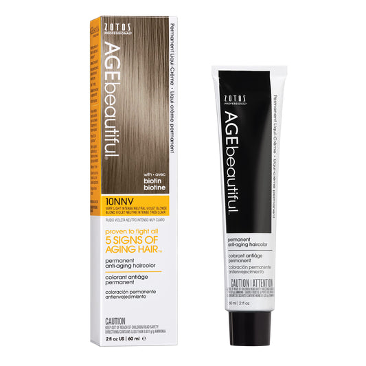 AGE beautiful Permanent Hair Color Dye Liqui Creme | 100% Gray Coverage | Anti-Aging Haircolor | Biotin for Thicker, Fuller Hair | Salon Coloring |