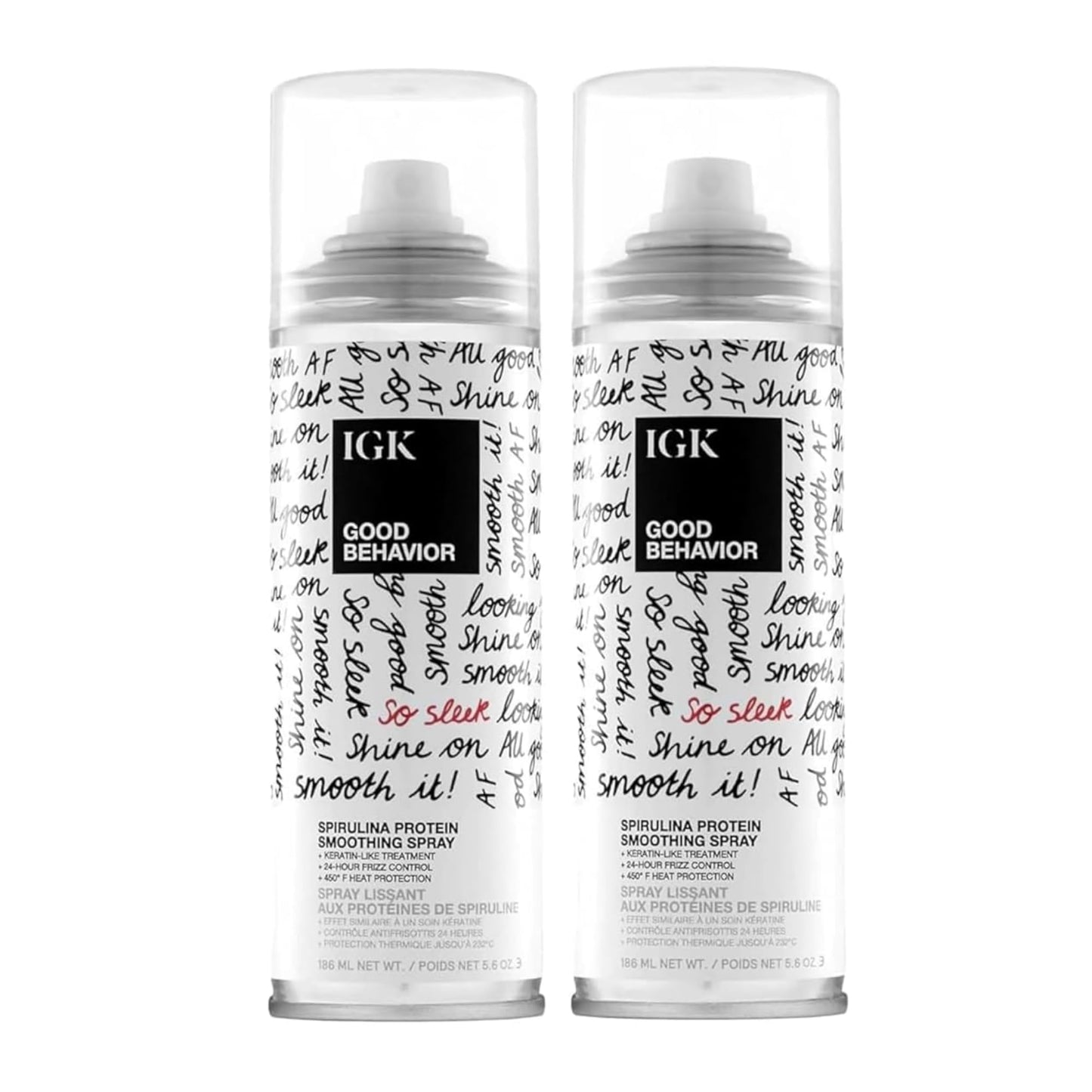 IGK GOOD BEHAVIOR Spirulina Protein Smoothing Spray | Keratin Like Treatment + Frizz Control + Heat Protectant | Vegan + Cruelty Free | 5.6 Oz (Pack