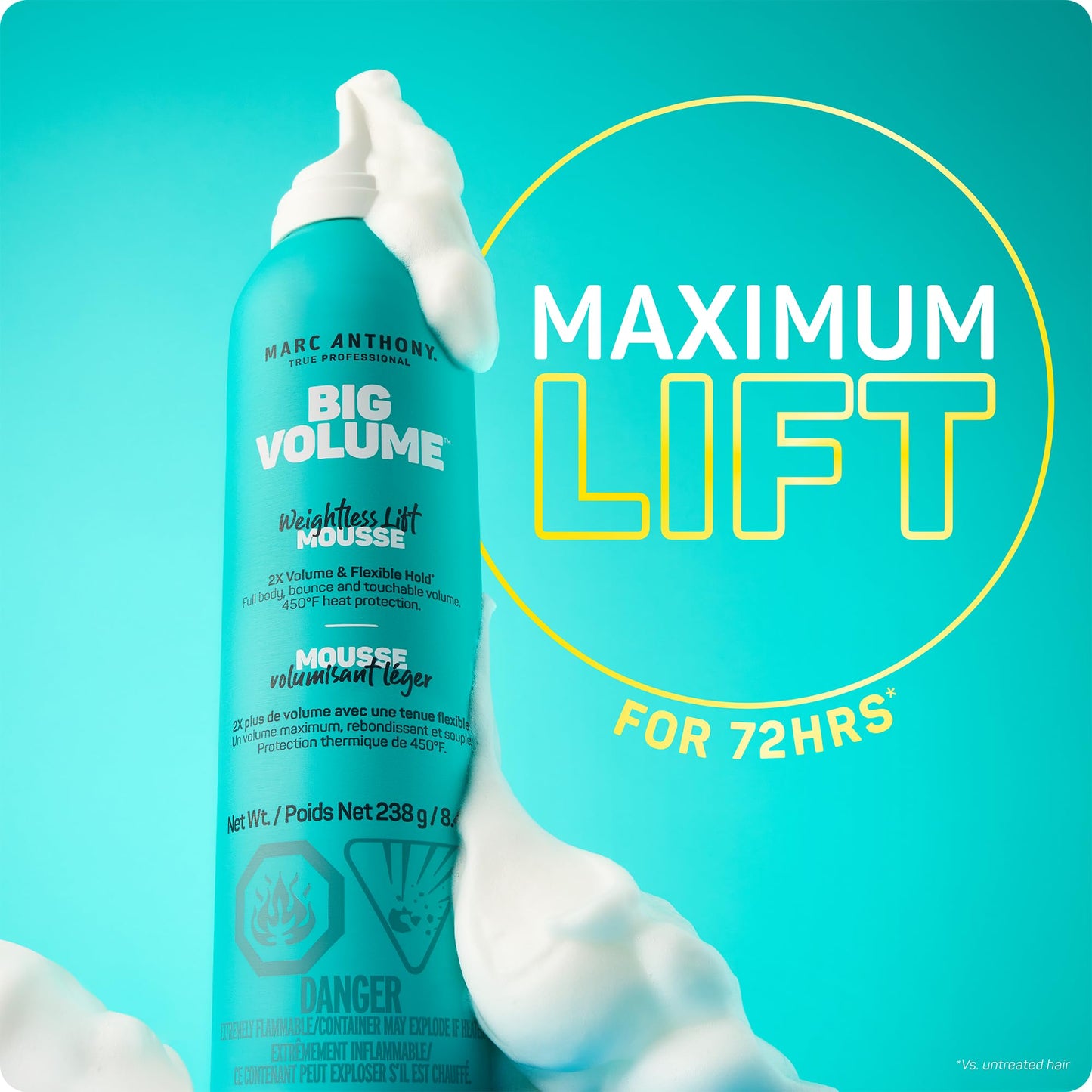 Marc Anthony Big Volume Hair Mousse for Fine, Thin Hair - Lightweight Volumizing Hair Styler with Flexible Hold for Full Body & Bounce - Frizz-Free Beauty and Personal Care Marc Anthony