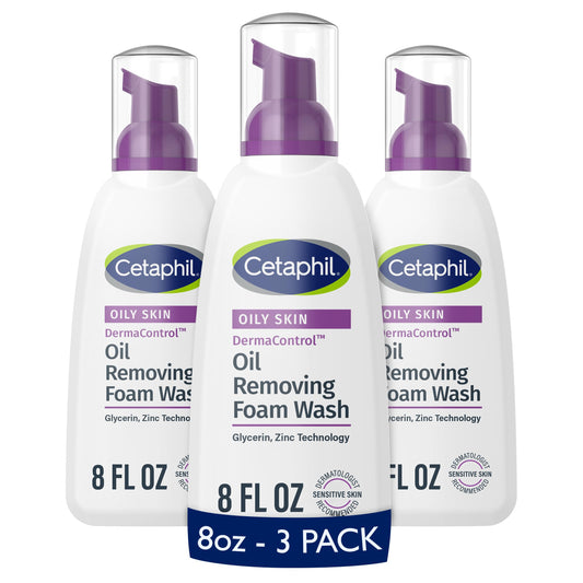 Cetaphil Pro Oil Removing Foam Wash, Foaming Facial Cleanser, Fragrance Free Formula Suitable for Sensitive Skin, 8 Fluid Ounce (Pack of 3) Beauty & Personal Care Cetaphil