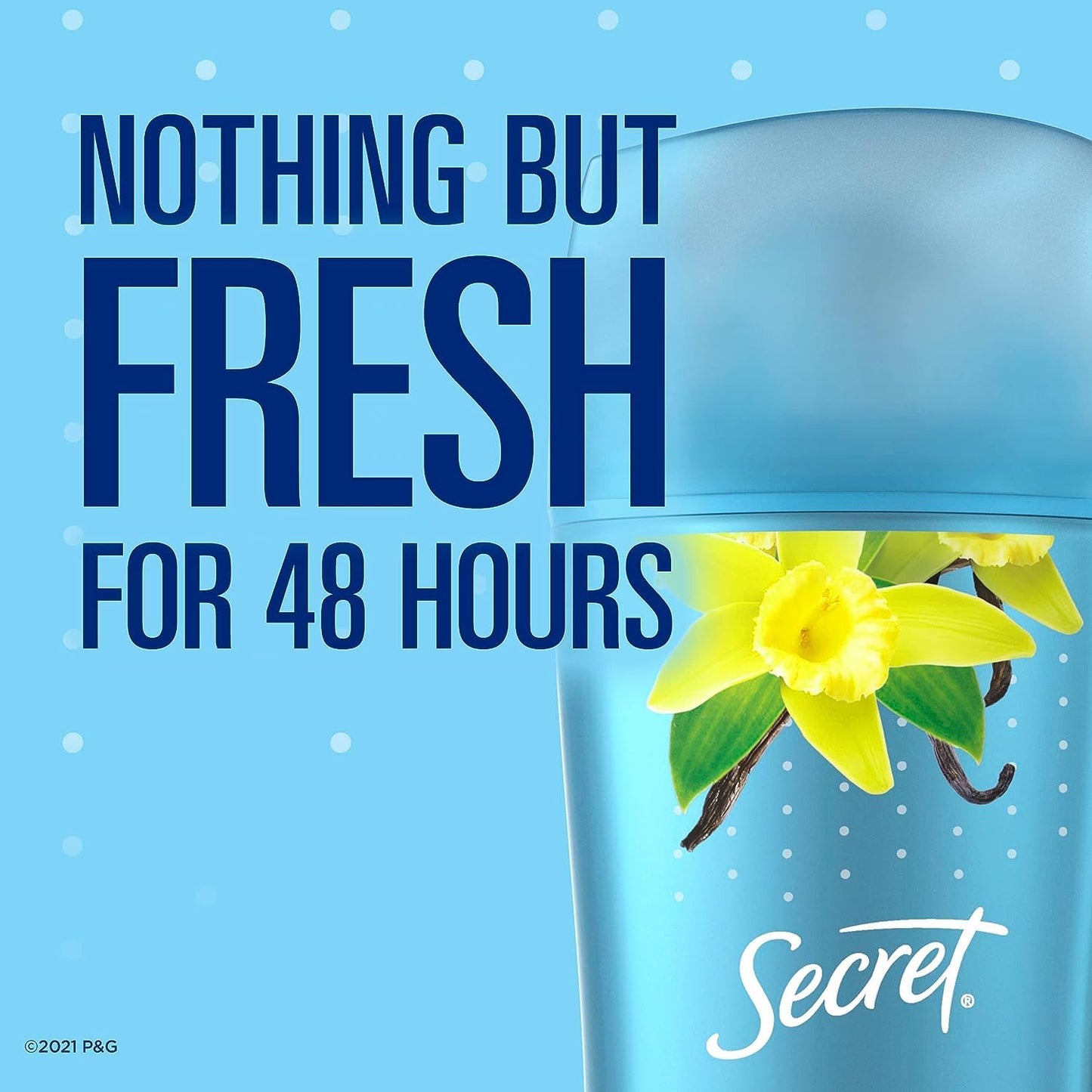Secret Antiperspirant and Deodorant for Women, 48 Hr Invisible Solid Vanilla Scent 2.6 oz (Pack of 3)