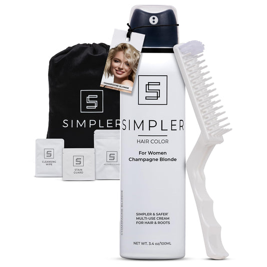 Simpler Hair Color for Women Permanent Ammonia Free Hair Dye for Gray Coverage - Natural Looking Hair Color for Sensitive Scalp - Long Lasting