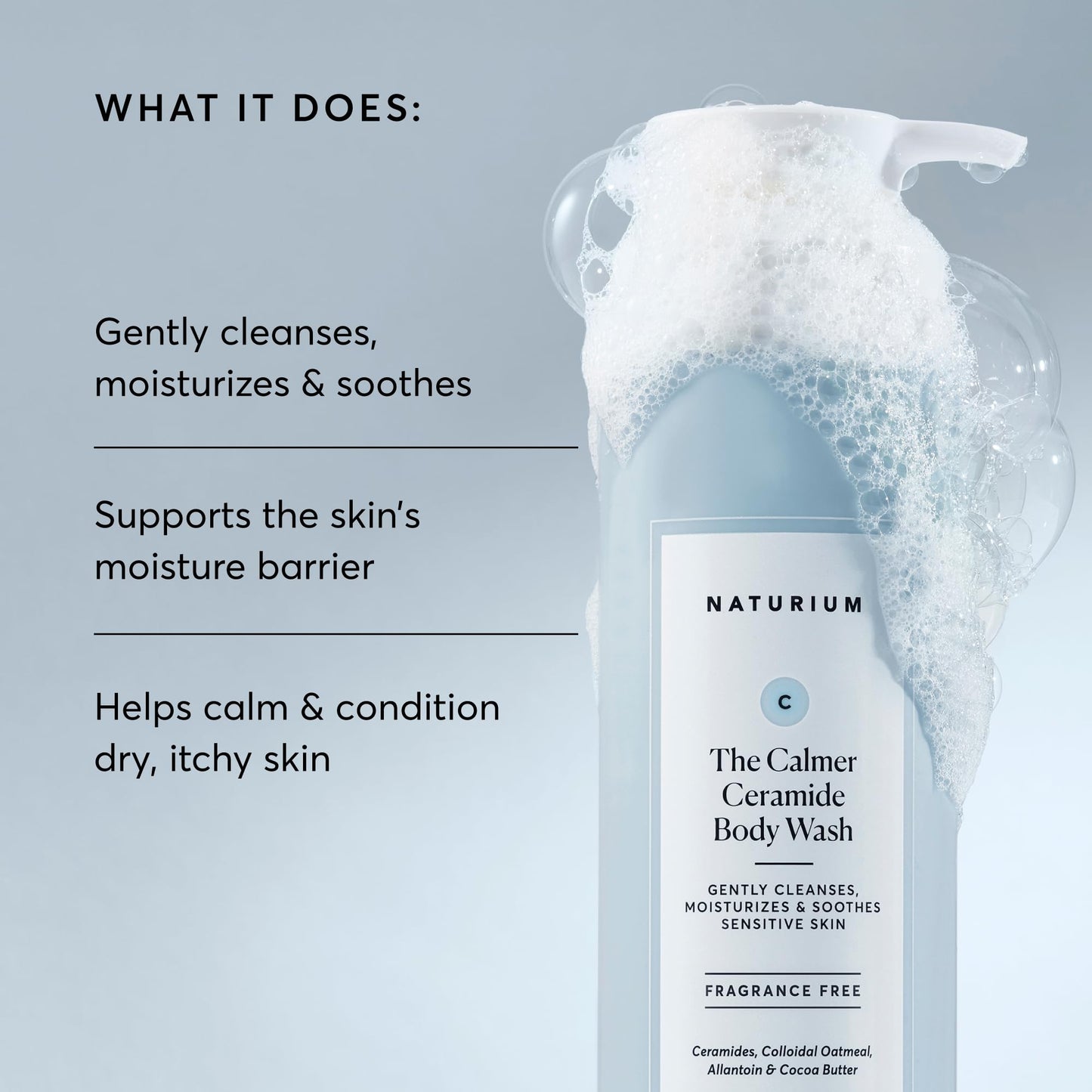 Naturium The Calmer Ceramide Body Wash, Frangrance-Free, Cleansing & Moisturizing for Dry, Sensitive Skin, Dermatologist-Tested, Paraben Beauty & Personal Care Naturium